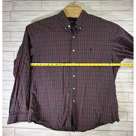 Ralph Lauren Men's Blue Red Yellow Multicolor Plaid Check 2XL Custom Fit Cotton - Picture 6 of 8